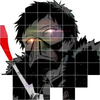 😕 anime, weapon, violence, character, masked, comic, manga, sword telegram sticker