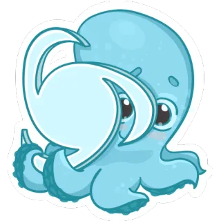 ✨ octopus, cartoon, cute, animal, sea creature telegram sticker