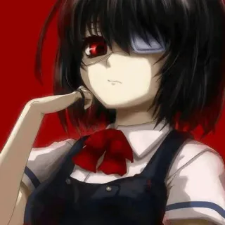 🖤 Mei Misaki Another Anime, Horror, Mei Misaki, Another, Uniforme scolastica, Benda sull'occhio telegram sticker
