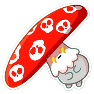 🤩 seta, calavera, veneno, hongo venenoso, hongo, dibujos animados telegram sticker