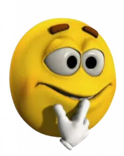 😊 Emoji, Pensando, Sonrisa, Amarillo, Dibujos animados, Cara whatsapp sticker
