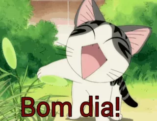 🌞 Bom dia! кот, приветствие, доброе утро, животное, милый, счастливый whatsapp sticker