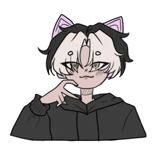 ❤️ Anime, Orejas de gato, Lindo, Dibujo, Kawaii, Chico whatsapp sticker