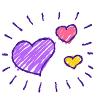 ❤️ coeur, amour, gribouillage, coeurs, saint-valentin, mignon, dessin telegram sticker