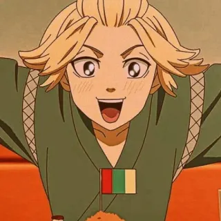 🧀 Mikey Tokyo Revengers Anime, Charakter, Mikey, Flagge, Fröhlich, Heiter telegram sticker