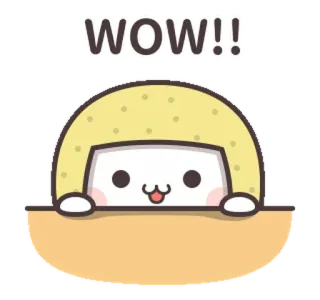 ✨ WOW!! Cartoon, Niedlich, Tier, Überraschung, Ausruf, Kawaii whatsapp sticker