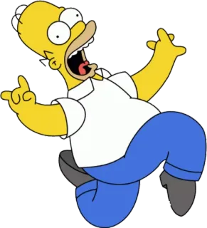 😊 Homer Simpson The Simpsons cartoon, yellow, simpsons, excited, running whatsapp sticker
