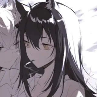 🖤 Anime, Garota lobo, Kemonomimi, Garota anime, Orelhas de lobo telegram sticker