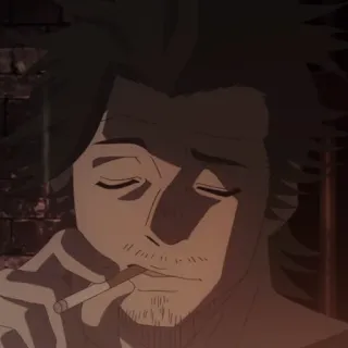 ☘️ Yami Sukehiro Black Clover Anime, Manga, Yami Sukehiro, Fumeur, Black Clover telegram sticker