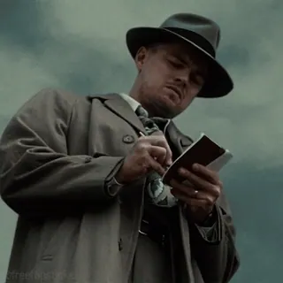 🕵️‍♂️ mężczyzna, detektyw, pisanie, notatnik, kapelusz, portret telegram sticker