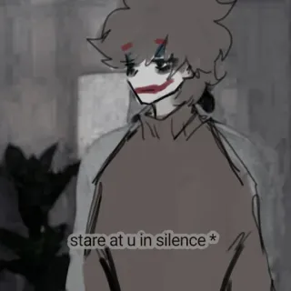 🥢 stare at u in silence * キャラクター, 見つめる, 沈黙, 悲しい, アニメ, ゴシック, ダーク telegram sticker
