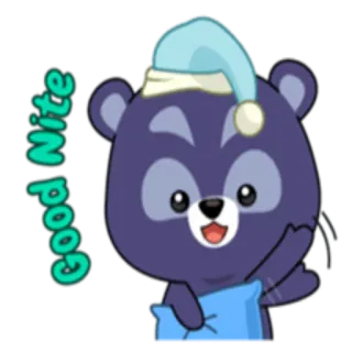 😴 Good Nite bonne nuit, ours, sommeil, dessin animé, mignon telegram sticker