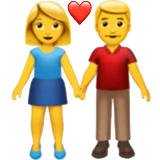 👫 Эмодзи, Пара, Любовь, Отношения, Сердце, Мультфильм whatsapp sticker
