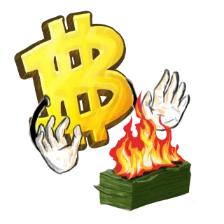 🔥 Bitcoin, Pieniądze, Ogień, Kryptowaluta, Inwestycja telegram sticker
