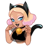 😽 chat, fille, mignon, dessin animé, adorable, félin whatsapp sticker