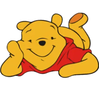 🐻 Winnie the Pooh cartoon, bear, Winnie the Pooh, Disney, character, yellow, red shirt telegram sticker