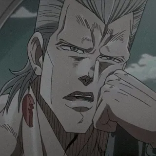🌟 Jean Pierre Polnareff JoJo's Bizarre Adventure Anime, Jojo, Polnareff, Personaje, Triste telegram sticker