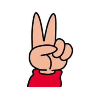 ✌ main, geste, paix, signe de paix, victoire whatsapp sticker
