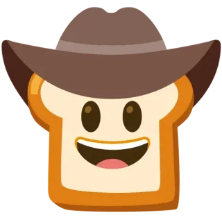 🍞 roti, kartun, koboi, topi, makanan telegram sticker