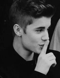 😶 Justin Bieber cantante, estrella pop, celebridad, shhh, silencio telegram sticker