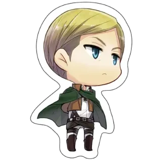 😕 Erwin Smith Attack on Titan Anime, Mangá, Chibi, Personagem, Erwin Smith, Ataque dos Titãs telegram sticker