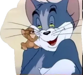 😚 Tom and Jerry gatto, topo, cartone animato, animazione classica telegram sticker