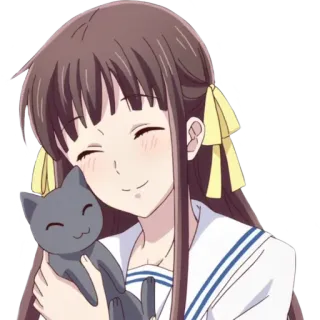 🐈 Tohru Honda Fruits Basket Anime, Manga, Tohru Honda, Fruits Basket, süß, kawaii, Cartoon telegram sticker