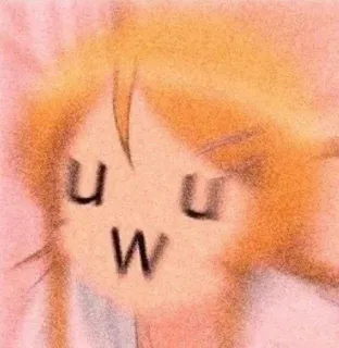 😍 uwu mème, mignon, uwu, visage, argot internet telegram sticker