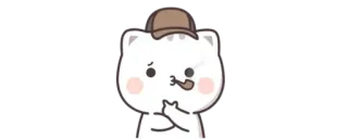 👑 고양이, 탐정, 생각, 모자, 만화, 귀여운 whatsapp sticker