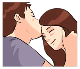 😘 사랑, 커플, 키스, 로맨스, 애정, 만화 whatsapp sticker