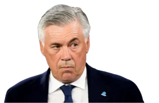 🤨 Carlo Ancelotti fútbol, mánager, deportes, fútbol, entrenador whatsapp sticker