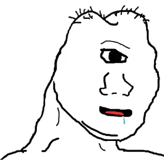 🥴 Meme, Wojak, Internet, Divertido, Expresión, Triste telegram sticker