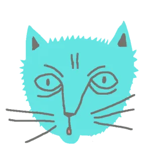 😭 Katze, Tier, Cartoon, Sticker, süß, blau whatsapp sticker
