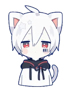 😶 mèo, anime, chibi, dễ thương, sticker whatsapp sticker