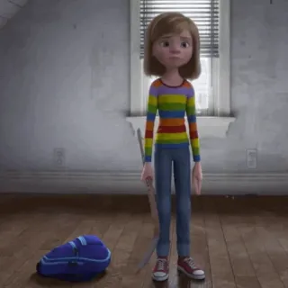 🤖 Riley Inside Out cartoni animati, ragazza, arcobaleno, Inside Out, Disney, animato telegram sticker