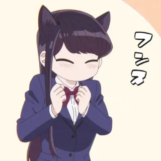 🪁 Komi Shouko Komi Can't Communicate フナス Anime, Mangá, Orelhas de gato, Fofo, Komi Não Consegue se Comunicar, Komi Shouko telegram sticker