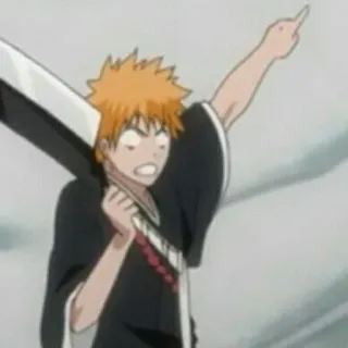 🤬 Ichigo Kurosaki Bleach Anime, Manga, Charakter, Schwert, Stinkefinger telegram sticker