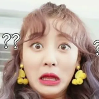 😦 faccia, espressione, domanda, donna, confusa telegram sticker
