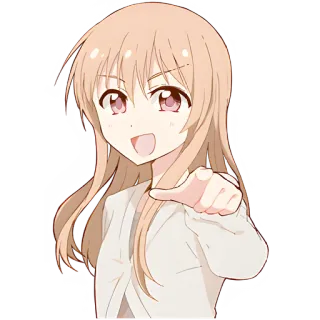 🫵 애니메이션 소녀, 만화, 가리키는, 캐릭터 telegram sticker