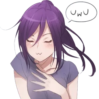 😌 uwu anime, manga, cute, girl, purple hair, uwu telegram sticker