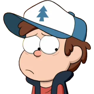 😕 Dipper Pines Gravity Falls cartoon, dipper, gravity falls, character, animated telegram sticker