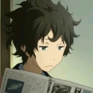 🥦 Houtarou Oreki Hyouka 氷菓, アニメ, 折木奉太郎, キャラクター, 漫画, 少年 telegram sticker
