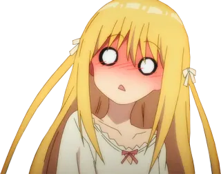 😳 anime, chica, rubia, avergonzada, dibujos animados, manga telegram sticker
