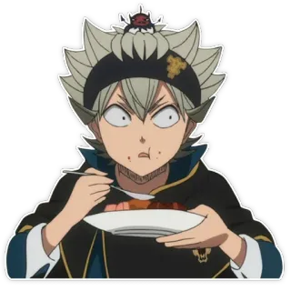 😐 Asta Black Clover anime, character, manga, asta, black clover telegram sticker