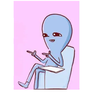 😏 外星人, 指, 搞笑, 表情包, 卡通, 手势 telegram sticker