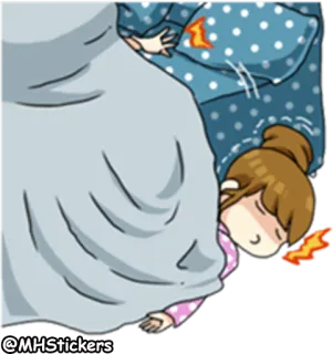 😴 @MHStickers sleeping, tired, sleepy, bed, cartoon telegram sticker