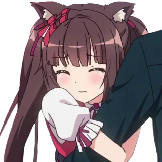 😭 Anime, Katzenohren, Kawaii, Süß, Mädchen telegram sticker