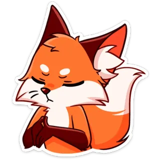 ☹️ zorro, animal, lindo, dibujos animados, pegatina, mamífero, naranja, peludo telegram sticker