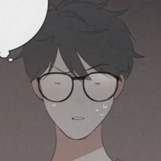 💱 Anime, Postać, Okulary, Pot, Mężczyzna, Znerwicowany telegram sticker