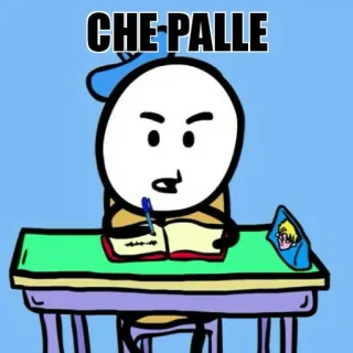 😒 CHE-PALLE Cartone animato, Studio, Scrittura, Infastidito, Italiano telegram sticker